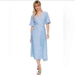 Mds STRIPED WRAP DRESS